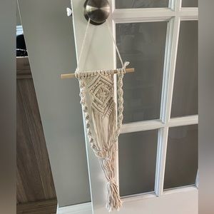 Macrame hanging plant pot holders (2)